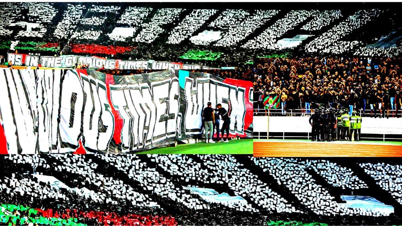 بالفيديو و الصور: أهازيج و تيفو  الجماهير العسكرية خلال مباراة الجيش الملكي و أشانتي غولدن
