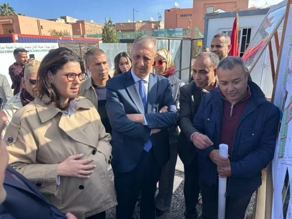 عمدة مراكش المنصوري و والي الجهة يتفقدان تهيئة حديقة أكدال باحماد