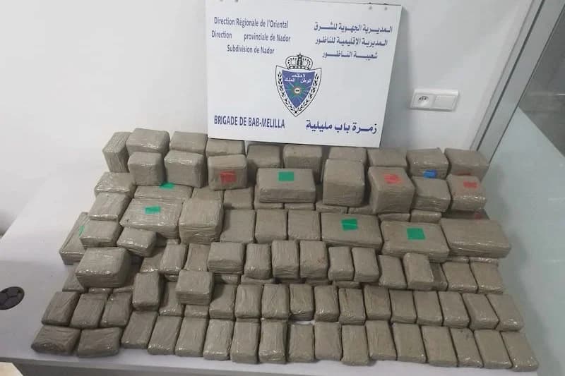 إحباط عملية تهريب 70 كيلوغرام من الشيرا بباب مليلية
