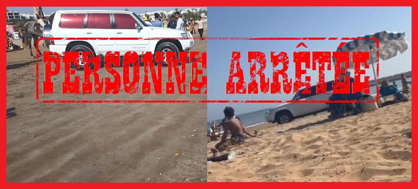 عناصر الأمن تتدخل بعد اقتحام سيارة أجنبية لرمال شاطئ أكادير