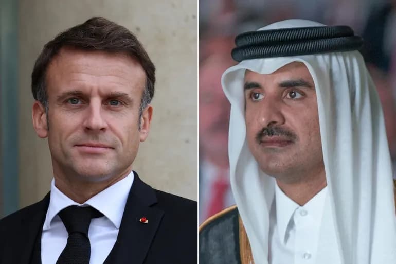 الوضع بغزة ومساهمة قطر بتأمين أولمبياد باريس يتصدران مباحثات الشيخ تميم وماكرون
